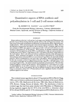 Quantitative aspects of RNA synthesis and