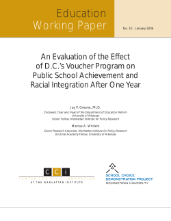 An Evaluation of the Effect of D.C.`s Voucher Program on Public