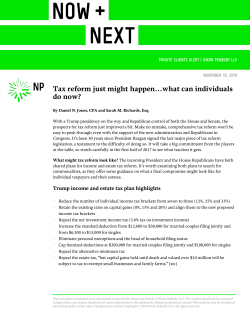 Tax reform just might happen&hellip;what can individuals do now?