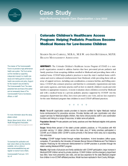 Colorado Children`s Healthcare Access Program