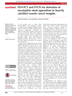 FD-OCT and IVUS for detection of incomplete stent apposition in