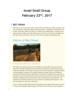 Pastor`s Small Group Israel Trip Session Notes Week 4