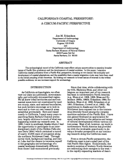 california`s coastal prehistory - Society for California Archaeology