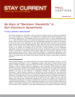 Be Wary of &ldquo;Backdoor Standstills&rdquo; in Non