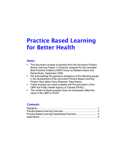 Practice Based Learning for Better Health