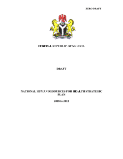 Federal Republic of Nigeria HRH Strategic Plan 2008-2012