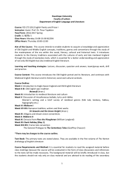 İED 272 (01) English Poetry and