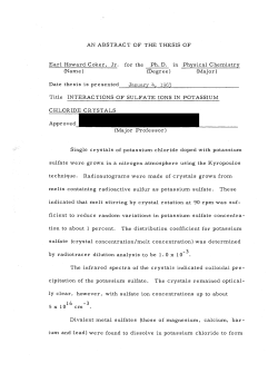 Interactions of sulfate ions in potassium chloride crystals
