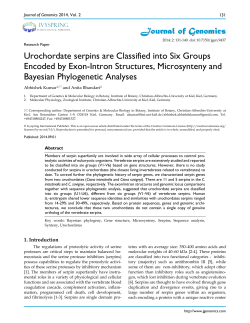 Journal of Genomics Urochordate serpins are Classified into Six