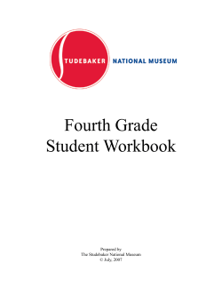 Fourth Grade Student Workbook - The Studebaker National Museum
