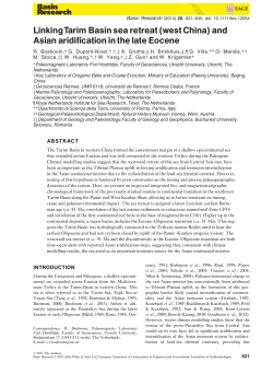 Linking Tarim Basin sea retreat (west China) and Asian aridification