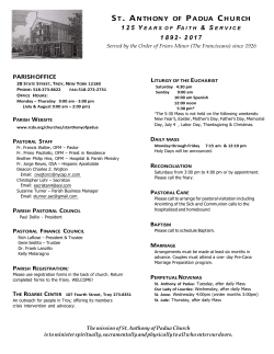 March 12, 2017 - Roman Catholic Diocese of Albany