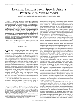 Learning Lexicons From Speech Using a Pronunciation Mixture Model