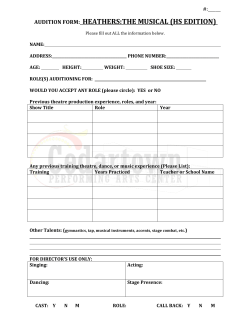 Heathers Audition Form and Character List