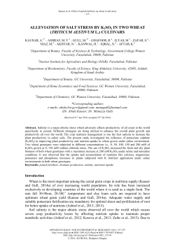 ALLEVIATION OF SALT STRESS BY K2SO4 IN TWO WHEAT
