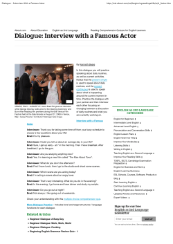 Dialogue - Interview With a Famous Actor - kfr