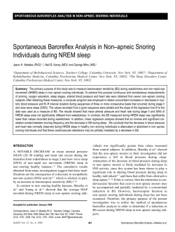 Spontaneous Baroreflex Analysis in Non&ndash;apneic Snoring