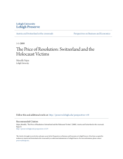 The Price of Resolution: Switzerland and the Holocaust Victims