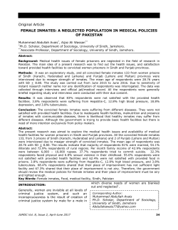 Original Article FEMALE INMATES: A NEGLECTED