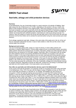 Seat belts, airbags and child protection devices