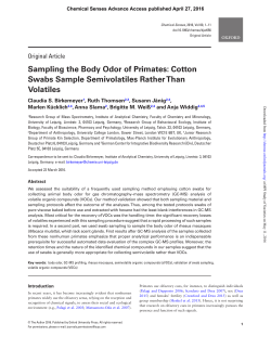 Sampling the Body Odor of Primates: Cotton Swabs Sample