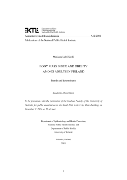 body mass index and obesity among adults in finland