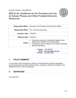 BFB-G-46: Guidelines for the Purchase and Use of Cellular Phones