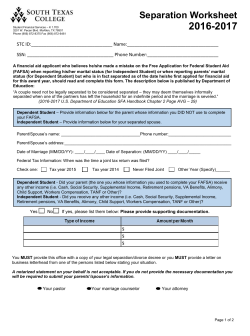Separation Worksheet - Student Services