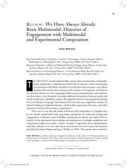 REVIEW: We Have Always Already Been Multimodal