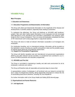 HIV and AIDs policy - Standard Chartered Bank