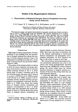 Studies of the Magnetospheric Substorm, 1, Characteristics of