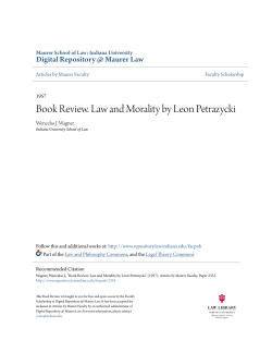Book Review. Law and Morality by Leon Petrazycki