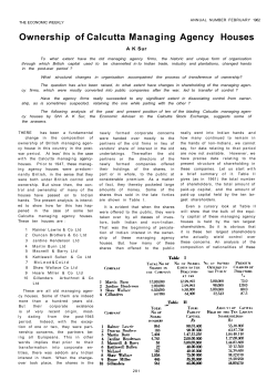 Ownership of Calcutta Managing Agency Houses