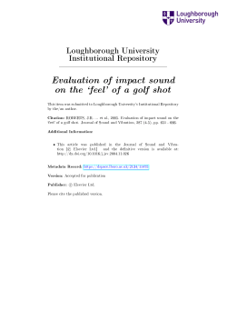 Evaluation of Impact Sound on the Feel of a Golf Shot