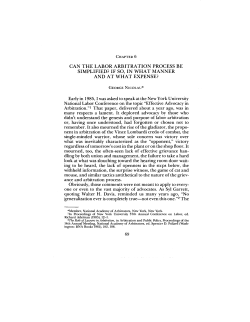 can the labor arbitration process be simplified? if so, in what manner