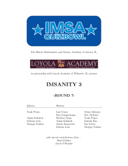 imsanity 3 - High School Quizbowl Packet Archive