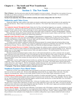 Chapter 6-The South and West Transformed