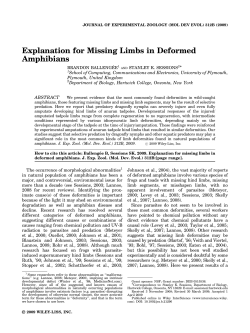 Explanation for missing limbs in deformed amphibians