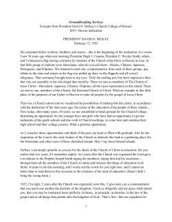 Groundbreaking Services Excerpts from President