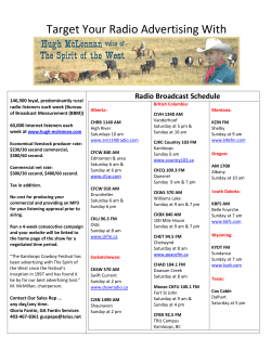 a Rate Card as a PDF - Hugh McLennan Spirit of the West