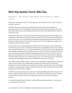 The Bible, Wine, and Alcohol - Better Way Apostolic Church