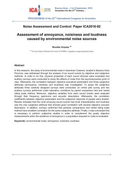 Assessment of annoyance, noisiness and loudness caused by