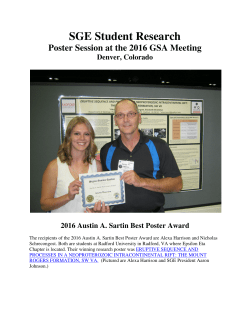 SGE Poster Session&mdash;2016 GSA Meeting