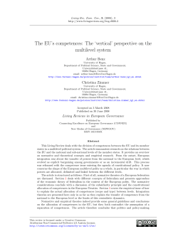 The EU`s competences - Living Reviews in European Governance