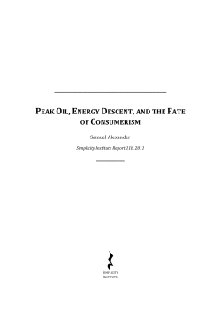 peak oil, energy descent, and the fate of
