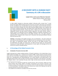 A RECOVERY WITH A HUMAN FACE? Summary of a UN e