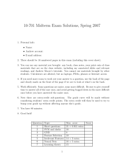 10-701 Midterm Exam Solutions, Spring 2007