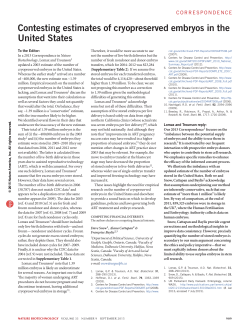 Contesting estimates of cryopreserved embryos in the United States