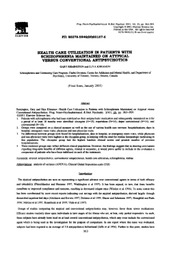 HEALTH CARE UTILIZATION IN PATIENTS WITH scmzoPHRENIA