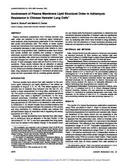 Involvement of Plasma Membrane Lipid